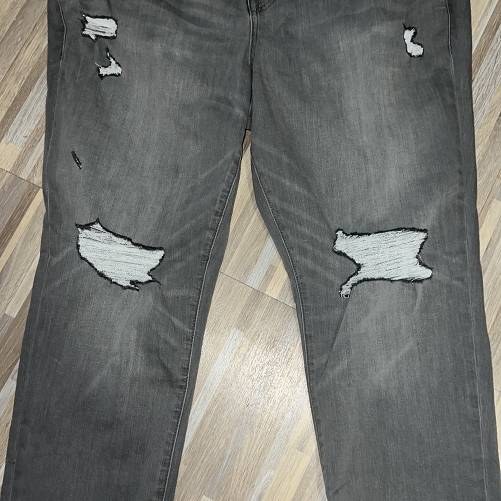 TORRID gray boyfriend straight super soft midrise jeans - Picture 6 of 7